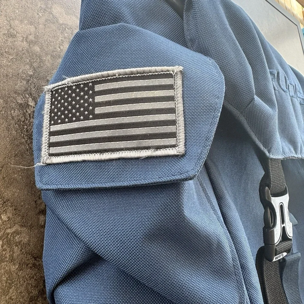 Rudis Backpack Blue 4082 Hiker Gearpack Wrestling Bag USA Patches Pockets